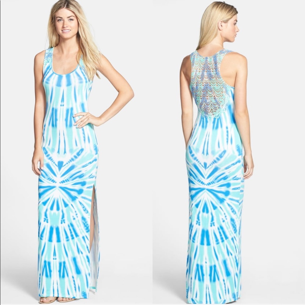 Felicity & Coco Crochet Back Tie Dye Maxi Dress